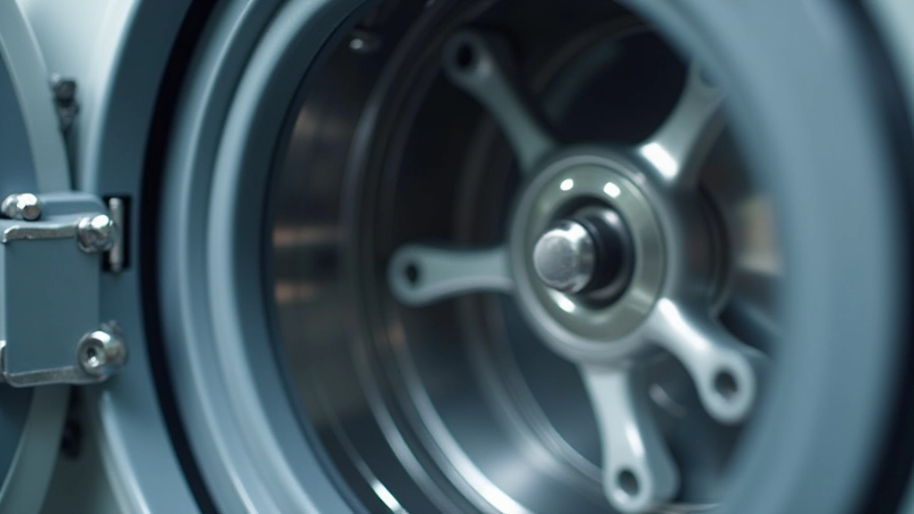 Close-up view of washing machine drum seal and water inlet valve components