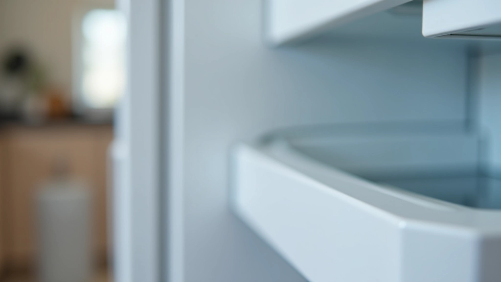 Refrigerator door gasket seal showing wear and deterioration